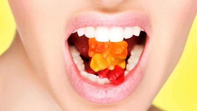 candy in teeth